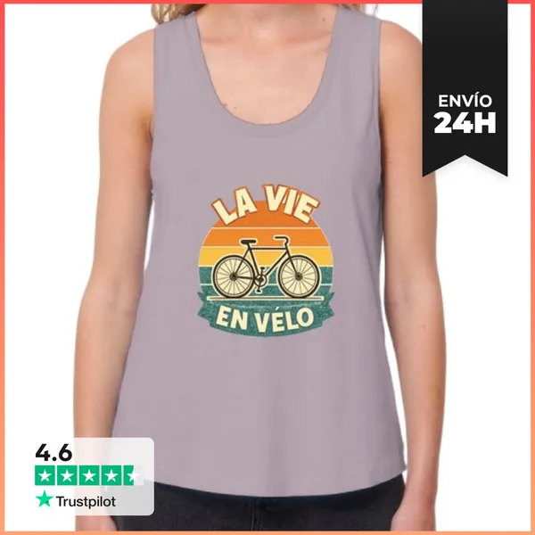 Camiseta Mujer Sin Mangas, Loose Fit Camiseta Retro La Vida En