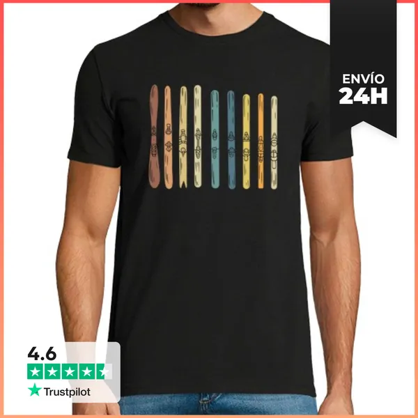 Camiseta Hombre Clásica Collection Of Ski Boards LaTostadora