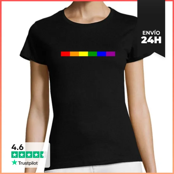 Camiseta Mujer Clásica Bandera Orgullo Lgbt.Regalo. LaTostadora