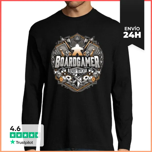 Camiseta Hombre Manga Larga Hombre, Manga Larga, Negra