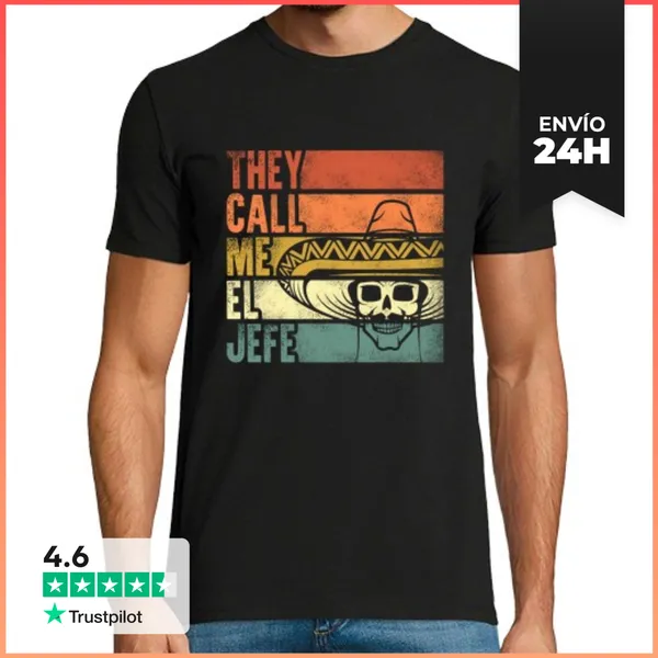 Camiseta Hombre Clásica Vintage Me Llaman El Jefe Fiesta