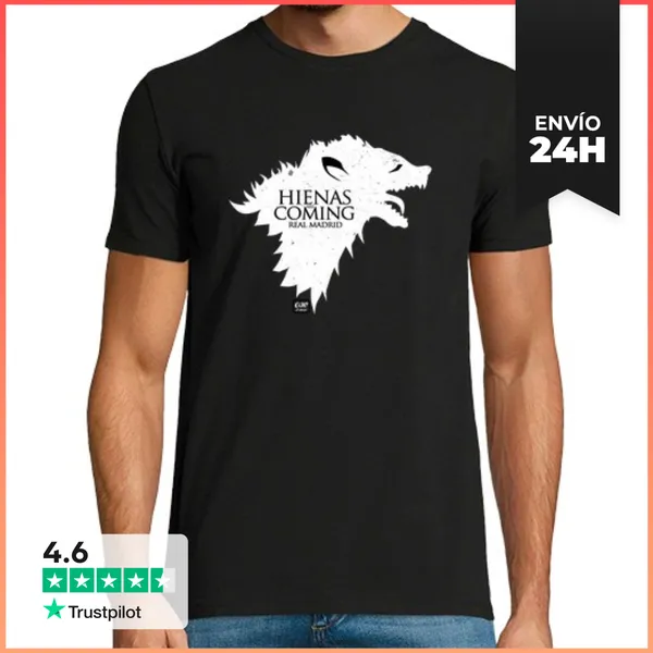Camiseta Hombre Clásica Hienas Are Coming (blanco) LaTostadora