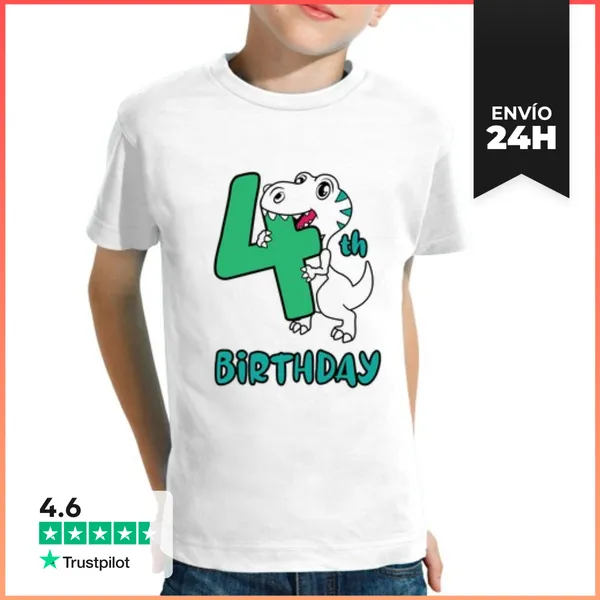 Camiseta Clásica Para Niños 4th Birthday LaTostadora
