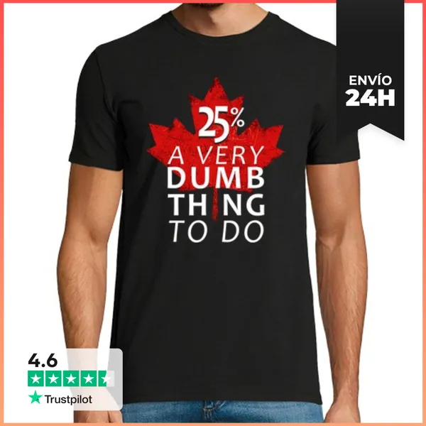 Camiseta Hombre Clásica Aranceles Sobre Canadá Guerra Económica