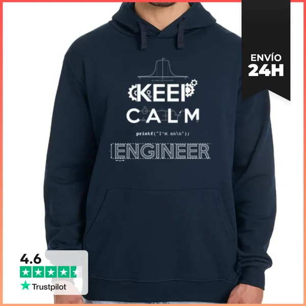 Sudadera Unisex Con Capucha KEEP CALM, I'M AN ENGINEER
