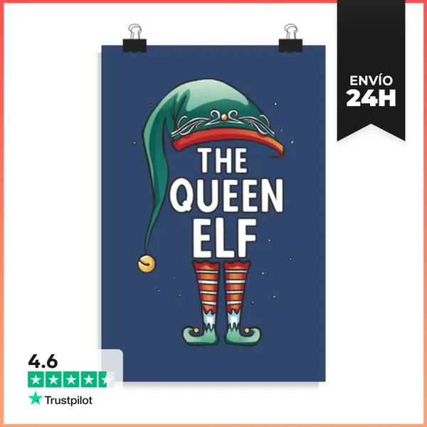 Póster Vertical Disfraz De Elfo De Navidad De La Reina
