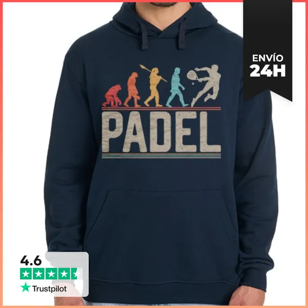 Sudadera Unisex Con Capucha Pádel Evolución Jugador De Pádel