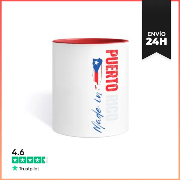 Taza De Colores Hecho En Puerto Rico, Orgullo Puertorriqueño