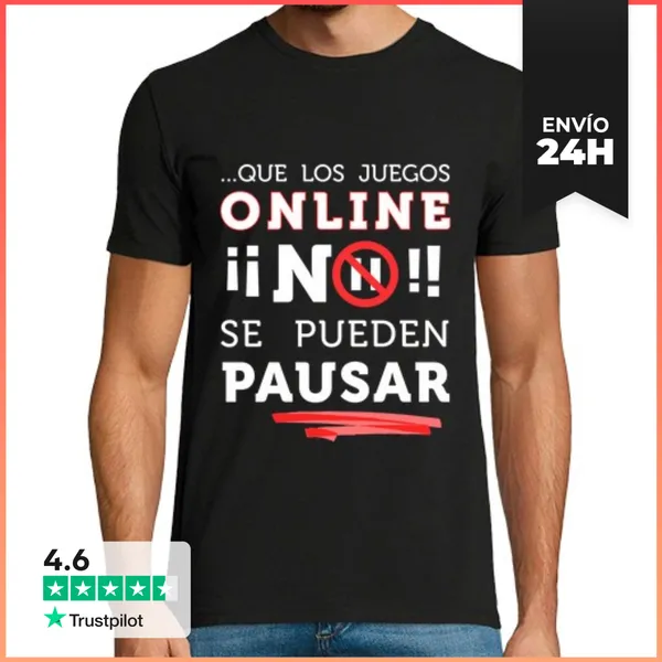 Camiseta Hombre Clásica PAUSAR JUEGO BLANCO LaTostadora