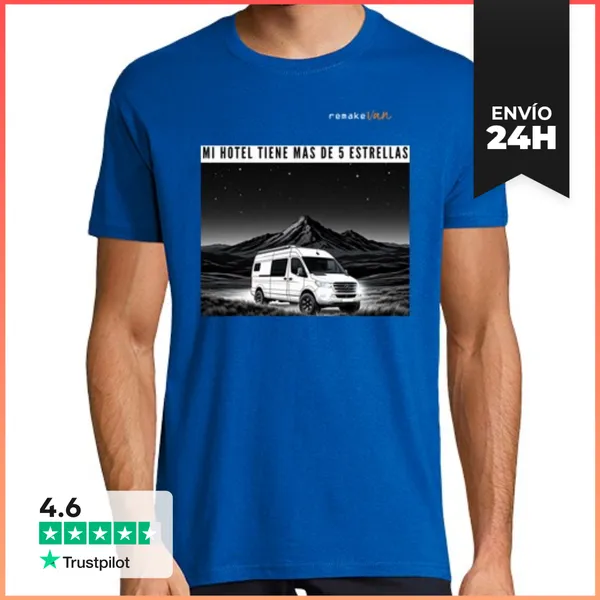 Camiseta Hombre Clásica Hotel Estrellas Azul Hombre LaTostadora