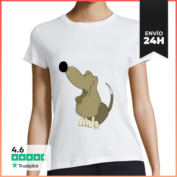Camiseta Mujer Clásica Basset Chica LaTostadora
