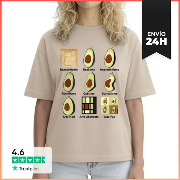 Camiseta Mujer Boxy Aguacates En La Historia Del Arte LaTostadora