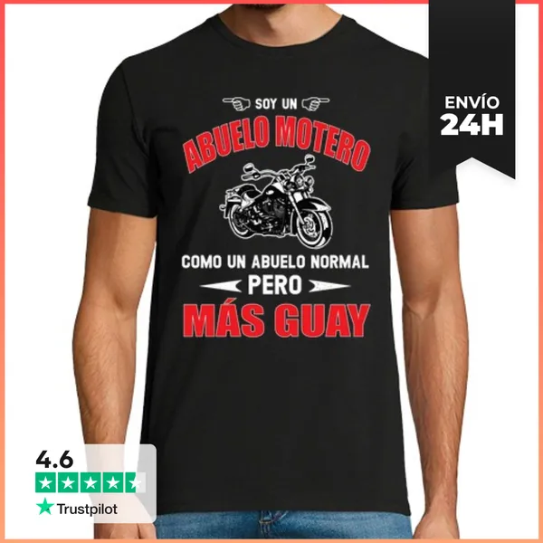 Camiseta Hombre Clásica Soy Un Abuelo Motero Como Un Abuelo Nor