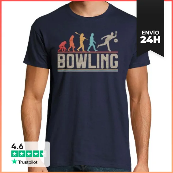 Camiseta Hombre Clásica Bolos Evolución Del Jugador De Bolos