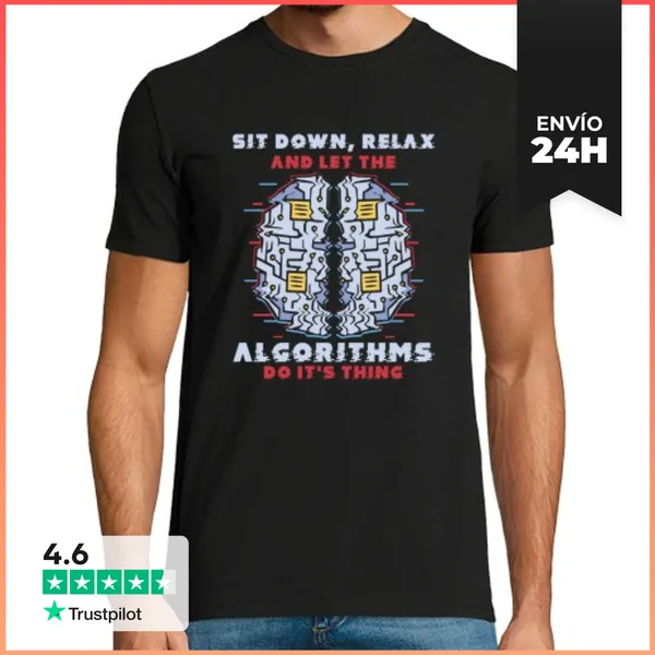 Camiseta Hombre Clásica Computer Algorithm Programmer Artificial