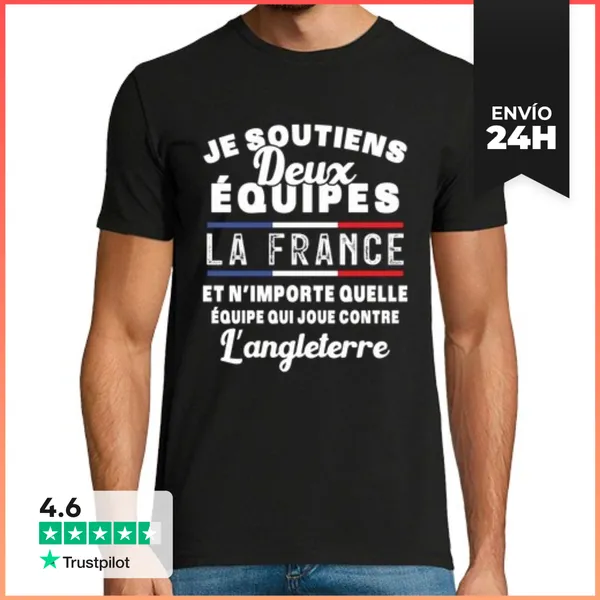 Camiseta Hombre Clásica Apoyo A Dos Equipos Franceses LaTostadora