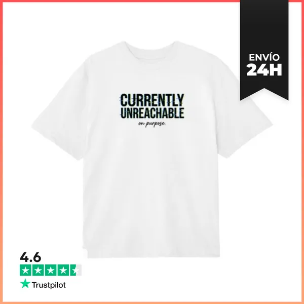 Camiseta Oversize Texto Actualmente Inalcanzable Por Un Error