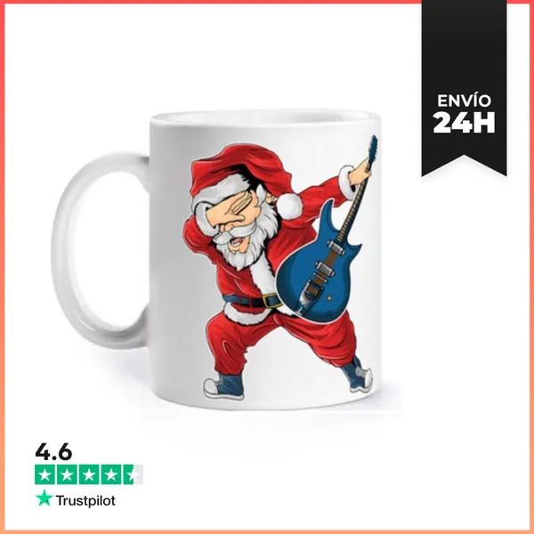 Taza Santa Claus Guitarrista Guitarra Santa LaTostadora