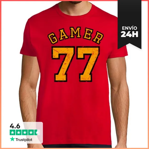 Camiseta Hombre Clásica Gamer 77 LaTostadora