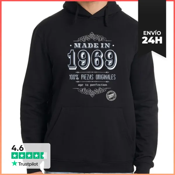 Sudadera Unisex Con Capucha Made In 1969 LaTostadora