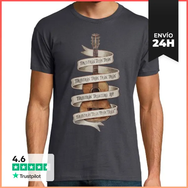 Camiseta Hombre Clásica Guitarra Flamenca Tirititran LaTostadora