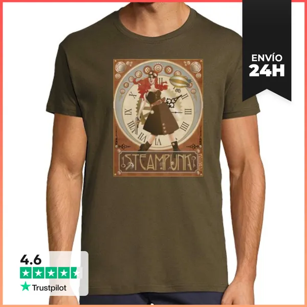 Camiseta Hombre Clásica Camiseta Steampunk Woman LaTostadora
