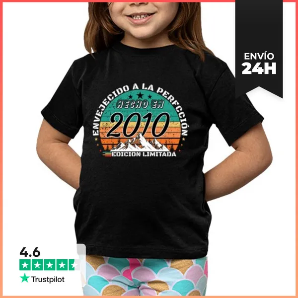 Camiseta Clásica Para Niños Hecho En 2010 Envejecido A La