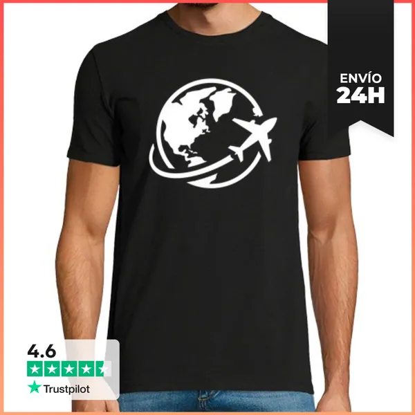 Camiseta Hombre Clásica Excursiones En Avión Regalo LaTostadora