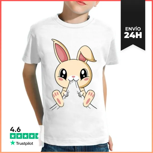Camiseta Clásica Para Niños Playeras Polo De Lindo Conejito
