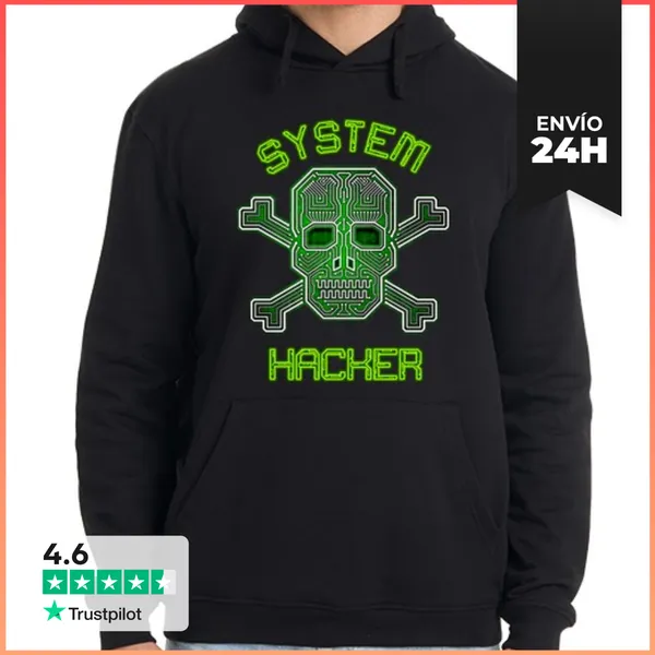 Sudadera Unisex Con Capucha System Hacker LaTostadora