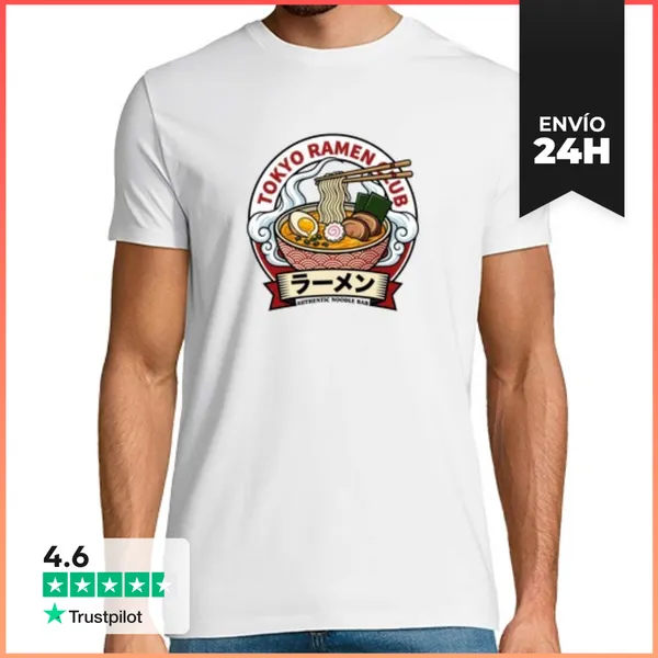 Camiseta Hombre Clásica Club De Ramen De Tokio Bar De Fideos