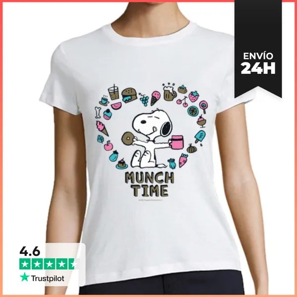 Camiseta Mujer Clásica Snoopy Munch Time LaTostadora
