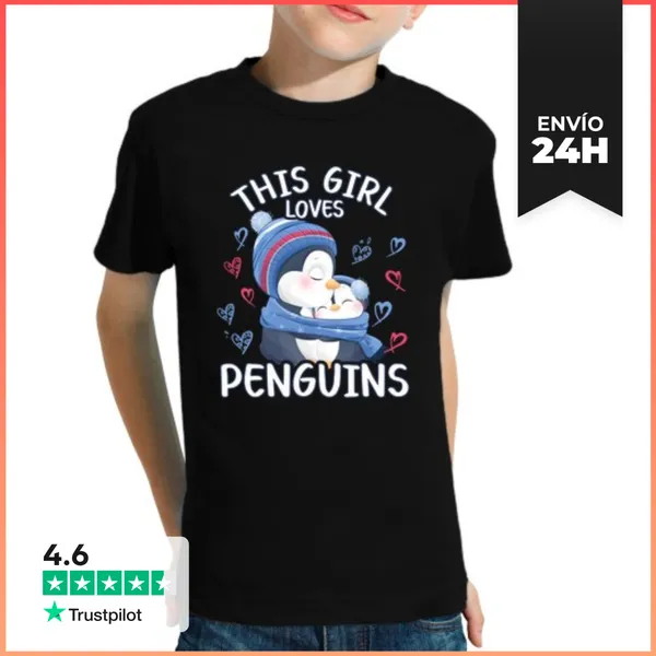 Camiseta Clásica Para Niños Mamá Pingüino Bebé Esta Chica Ama A