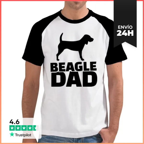 Camiseta Hombre, Estilo Béisbol Papá Del Beagle LaTostadora