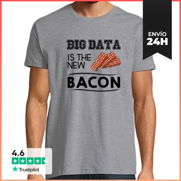 Camiseta Hombre Clásica Big Data Is The New Bacon LaTostadora