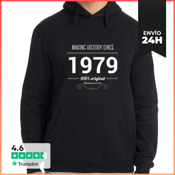 Sudadera Unisex Con Capucha Making History 1979 White Text