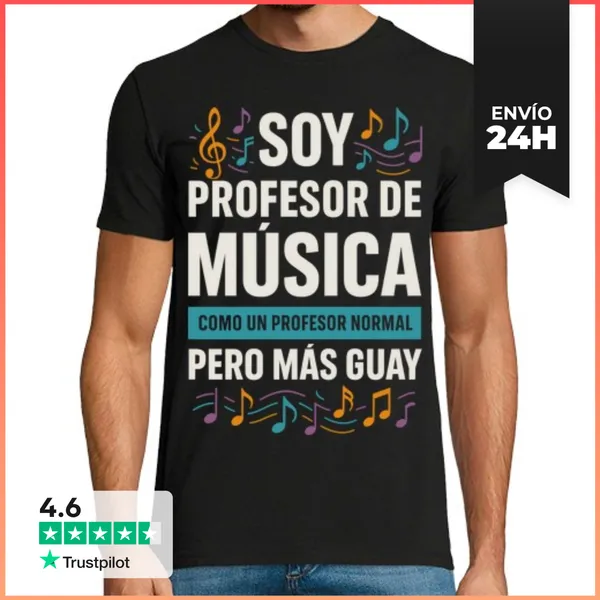 Camiseta Hombre Clásica Soy Profesor De Musica Regalo Profe
