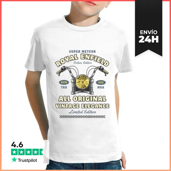 Camiseta Clásica Para Niños Motos Clásicas Estilo 1972 Vintage