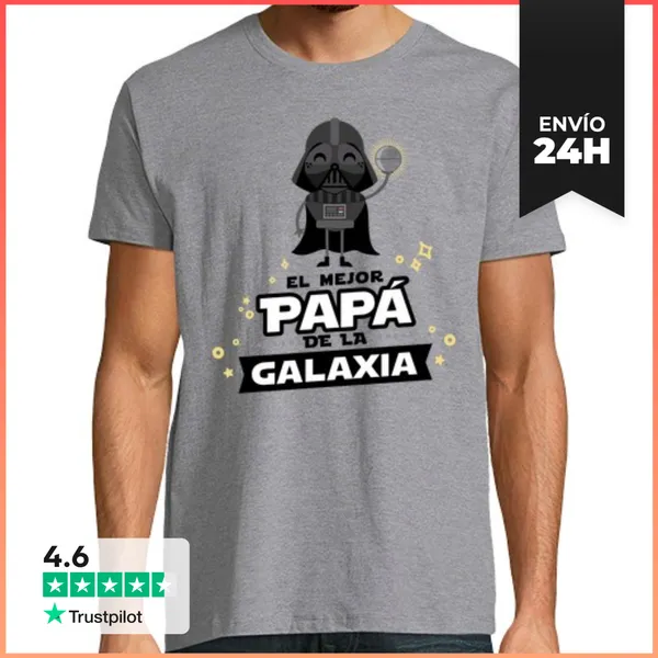 Camiseta Hombre Clásica El Mejor Papá De La Galaxia LaTostadora