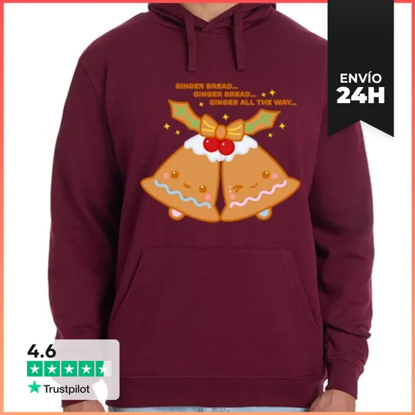 Sudadera Unisex Con Capucha GingerBread LaTostadora