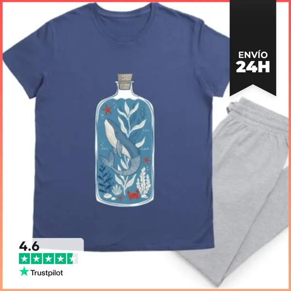 Pijama Ballena Botella Océano Retro LaTostadora