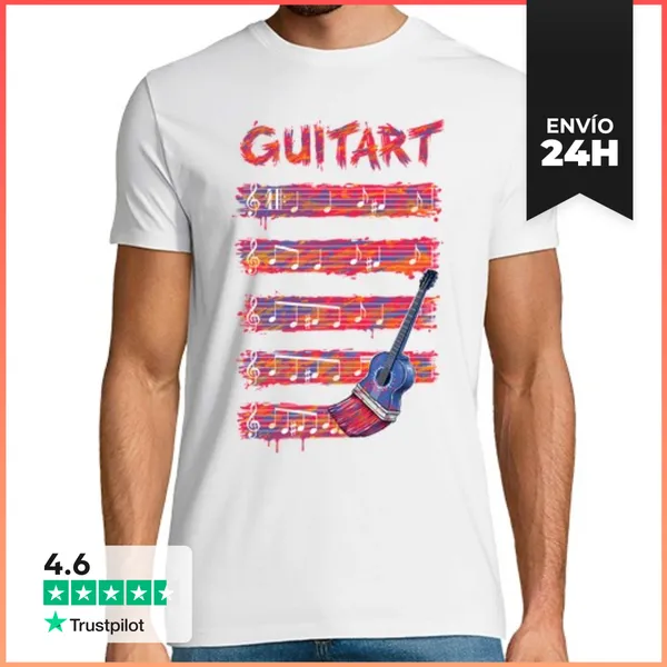 Camiseta Hombre Clásica Guitart Guitarra Arte LaTostadora
