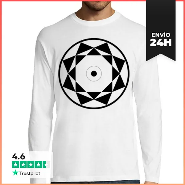 Camiseta Hombre Manga Larga Diseño De Mandala De Estrella