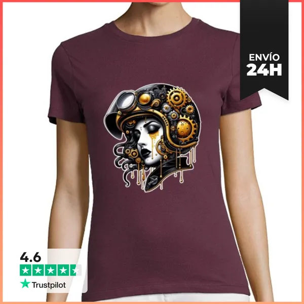 Camiseta Mujer Clásica MOTERA LÁGRIMAS DORADAS LaTostadora