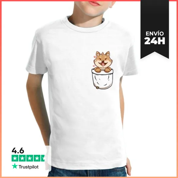 Camiseta Clásica Para Niños Inu Del Shiba Del Bolsillo - Camisa