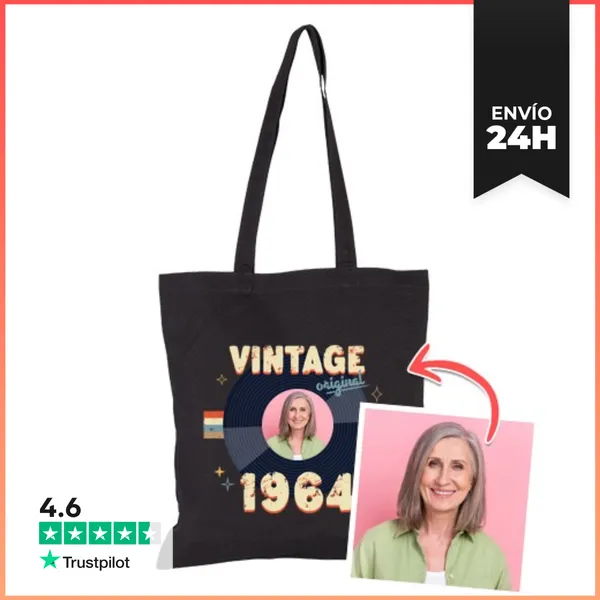 Bolsa De Tela Bolsa Vintage 1964 Foto Personalizable LaTostadora