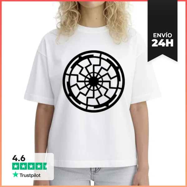 Camiseta Mujer Boxy Círculo De Cultivos De Espiral Cósmica