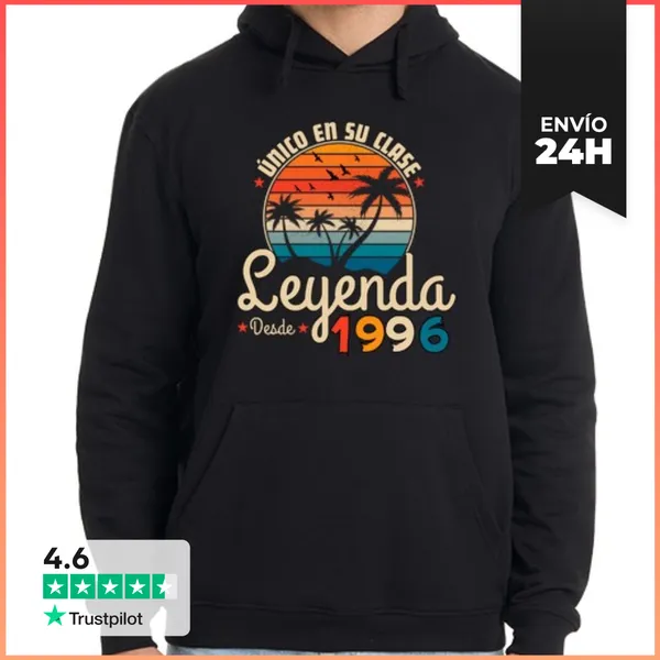 Sudadera Unisex Con Capucha Único En Su Clase Leyenda Desde 1996