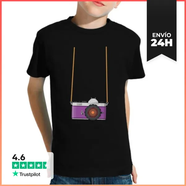 Camiseta Clásica Para Niños Cámara Turística Falsa Vacaciones