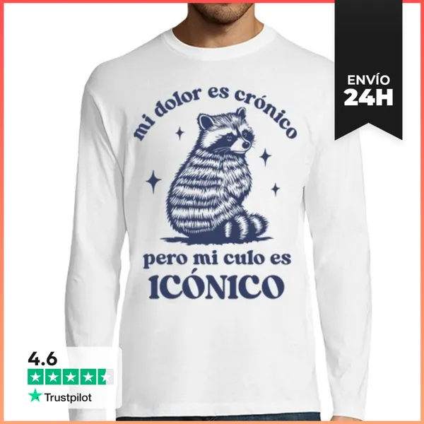 Camiseta Hombre Manga Larga Mi Culo Es Icónico LaTostadora